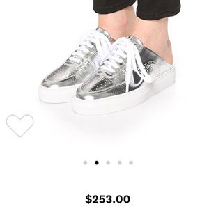 SWEAR Silver lace up Blake sneakers mules size 8.5